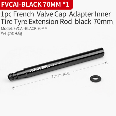 JSHOU BIKE Extensoare de supapă franceză Capace Adaptor de bază RED și NEGRU Tijă din aliaj 40 60 80 100 120 mm cu capac și unealtă din aliaj