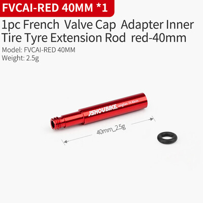 JSHOU BIKE Extensoare de supapă franceză Capace Adaptor de bază RED și NEGRU Tijă din aliaj 40 60 80 100 120 mm cu capac și unealtă din aliaj