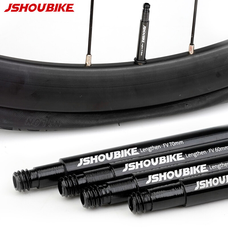 JSHOU BIKE Extensoare de supapă franceză Capace Adaptor de bază RED și NEGRU Tijă din aliaj 40 60 80 100 120 mm cu capac și unealtă din aliaj