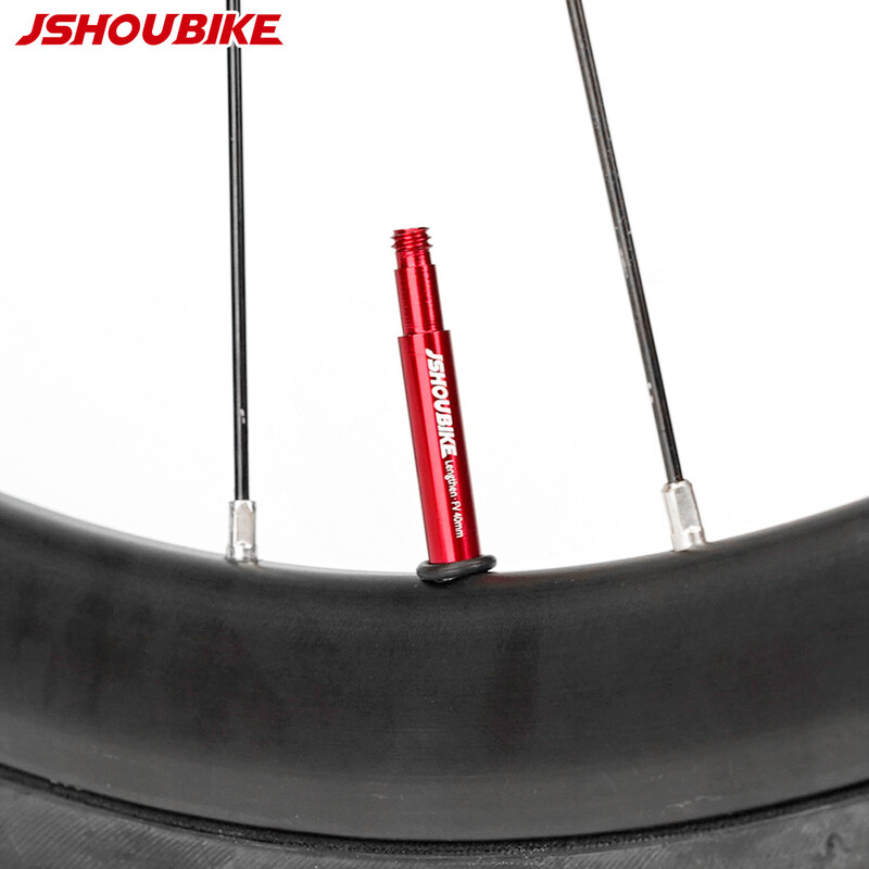 JSHOU BIKE Extensoare de supapă franceză Capace Adaptor de bază RED și NEGRU Tijă din aliaj 40 60 80 100 120 mm cu capac și unealtă din aliaj