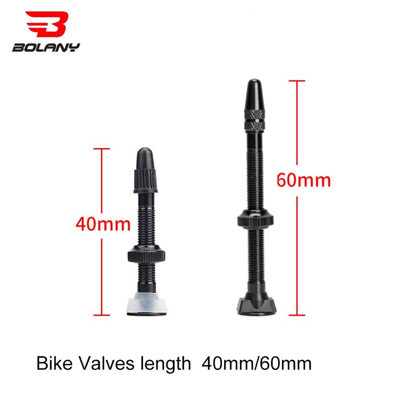 BOLANY 1 KOM Ventil za bicikle 40 mm/60 mm Vakuumska mlaznica za cestovne bicikle za jezgru gume bez zračnice za bicikl Dodaci za ventile od aluminijske legure