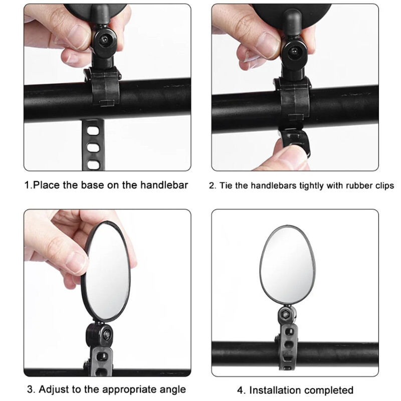 1/2 komada biciklističkog ovalnog retrovizora, rotacije od 360 stupnjeva, podesivog retrovizora, retrovizora na upravljaču bicikla za električni skuter