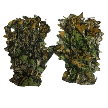 Hunting Ghillie Gloves 3D Bionic Leafy Camouflage HeadwearCamouflage Suit Gloves For Jungle Wildlife Photography Turkey Camo