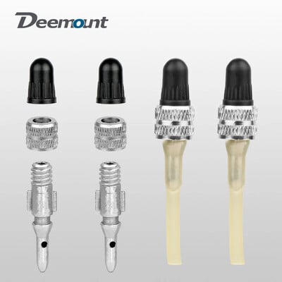 2/5PCS вложки за Dunlop Valve Медни гайки Цинк сплав Велосипед Woods Blitz Tube Дюза D/V Core Replacement W/ Extra Hose