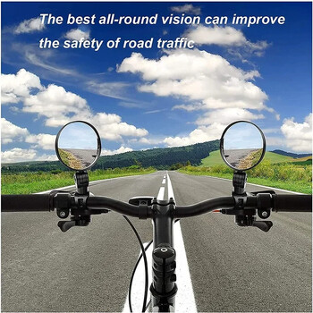 Bicycle Rearview Mirror 360 Ρυθμιζόμενο περιστρεφόμενο ευρυγώνιο ποδήλατο Καθρέπτες πίσω όψης Τιμόνι ποδηλασίας Εύκολος στην εγκατάσταση Κυρτός καθρέφτης