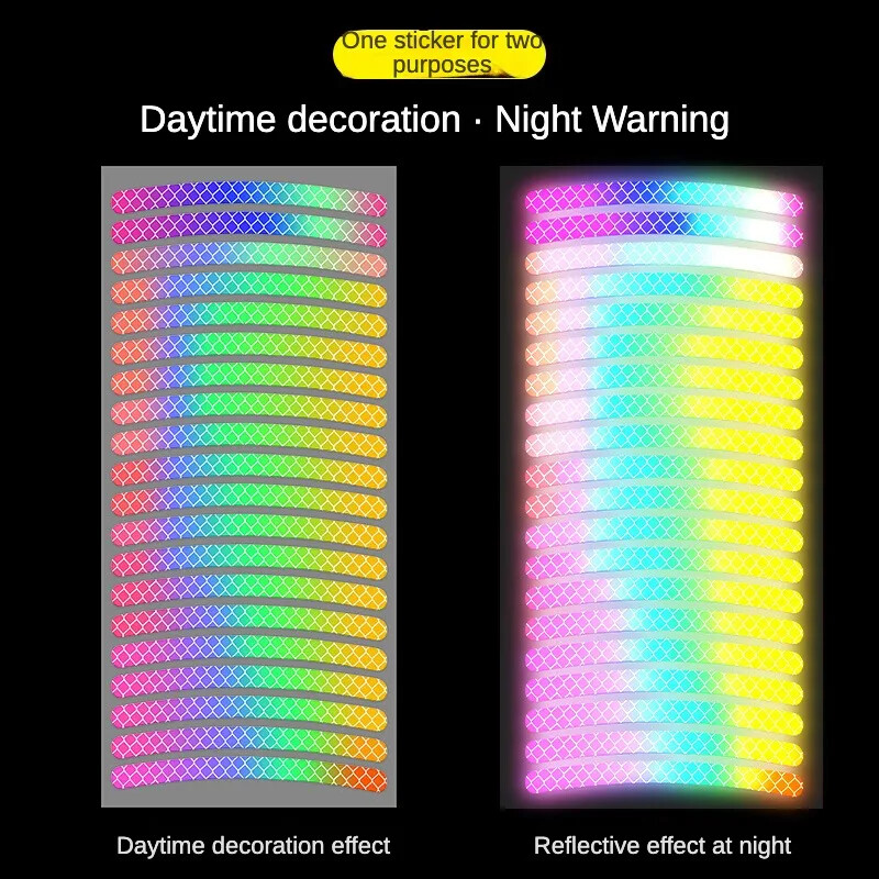 Duga reflektirajuća naljepnica za kotače bicikla Noćna svjetleća naljepnica Auto Motocikl fluorescentna ljepljiva traka za vožnju Reflektirajuća traka