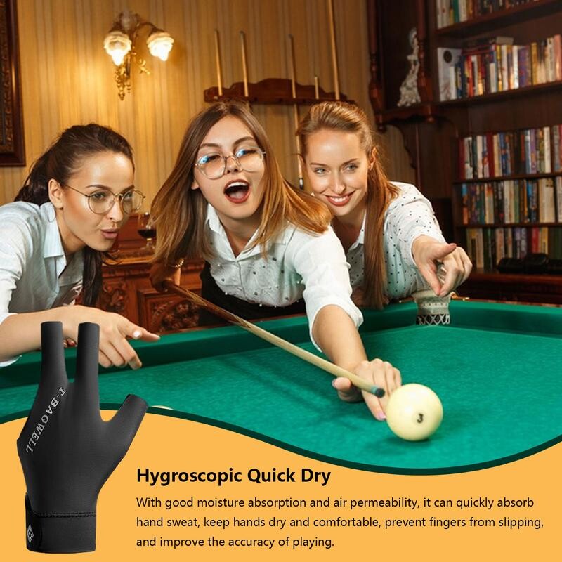Rukavice za bilijar s tri prsta Rukavice za bilijar upijaju znoj Prozračne i protuklizne rukavice Zaštita lijeve ruke za snooker