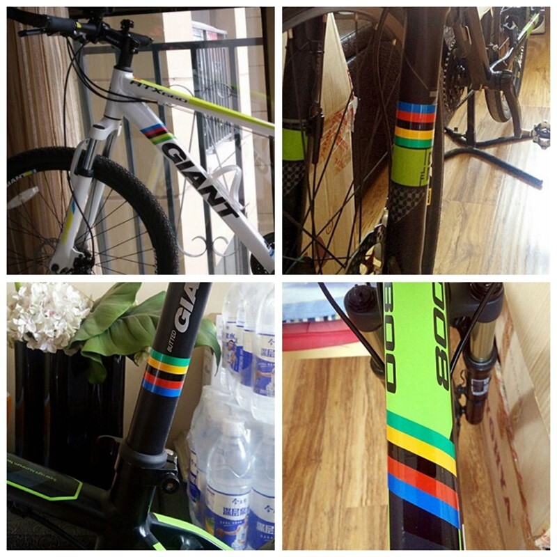 1Set Naljepnica okvira bicikla Naljepnica bicikla Naljepnica duginih boja Dekoracija Naljepnica DIY Modificirani MTB bicikl