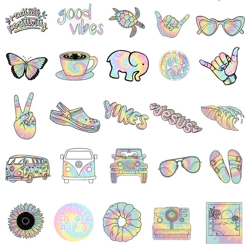 50 kom./lot Gradijent Grafiti Naljepnice za bicikl Prtljaga Auto Motocikl Šalica za vodu Vodootporne naljepnice Dodaci za biciklizam Naljepnice