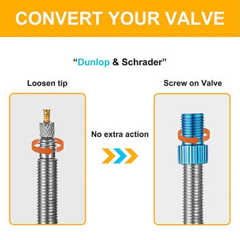 10 τμχ Προσαρμογέας βαλβίδας ποδηλάτου Dv Sv Γαλλικά σε Dunlop Βαλβίδα αυτοκινήτου Αντλία Ακροφύσου Αέρα Εργαλεία σωλήνα Αξεσουάρ ποδηλάτου