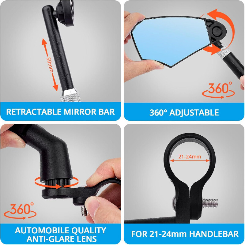 Retrovizor za bicikle Biciklizam Biciklizam Prozirni nišan širokog raspona Reflektor za retrovizor Podesivi upravljač Lijevi desni retrovizor