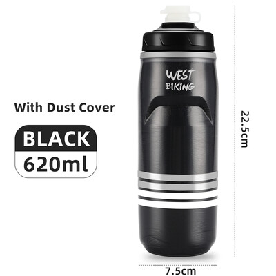 WEST BIKING Biciklistička boca za vodu Termalna silikonska boca izolirana za hladnu vodu Fitnes vanjski bicikl Prijenosni kuhalo za vodu 620 ml
