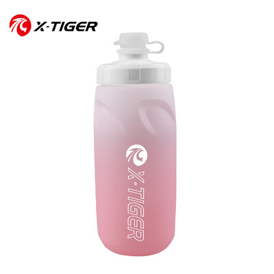 X-TIGER 620ML Riteņbraukšanas ūdens pudeles gradienta krāsainā šosejas velosipēda dzēriena kauss īpaši viegls, saspiežams, necaurlaidīgs sporta pudeļu velosipēds