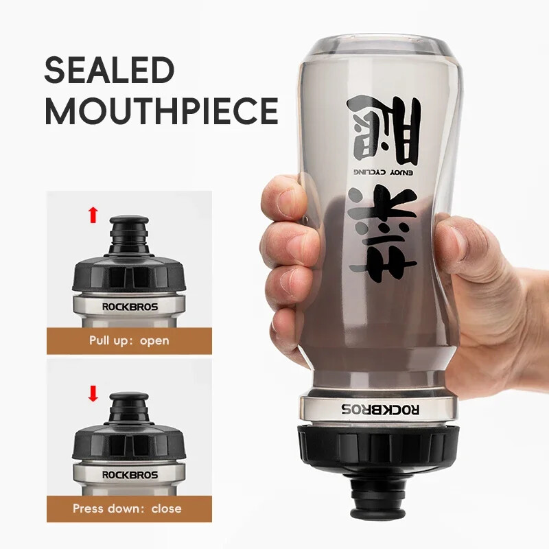 ROCKBROS Sportska boca za vodu 600 ml Nepropusna PP5 Materijal za hranu Sportska boca za bicikle, na zaključavanje, Biciklistički kuhalo za vodu