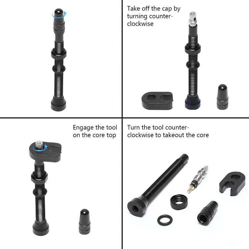 1 kom. Ventil za bicikle od 70 mm za brdski bicikl Ventil bez zračnice u boji mesingane jezgre Vakuumski ventil Jezgra ventila za gume s alatom za ugradnju