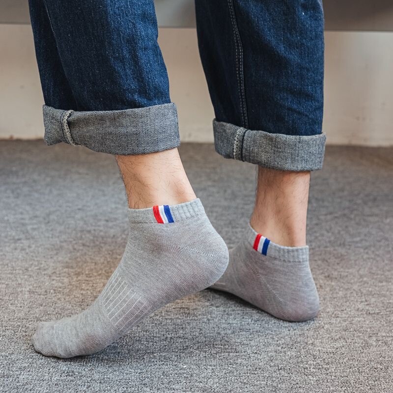 Ljetne tanke brodske čarape Muške ležerne čarape Prozračne čarape za kalibraciju koje upijaju znoj Crne poslovne sportske čarape za gležnjeve