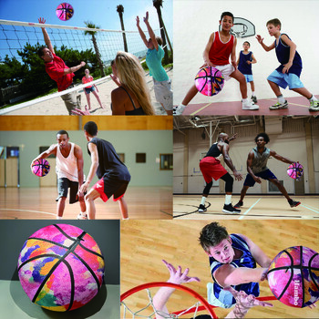 Silent Foam Basketball 4.0 with Washable Cover Size 7(29,5\'\') Airless Basketball Quiedly Dribbing No Noise Anti Dust Ball Beach