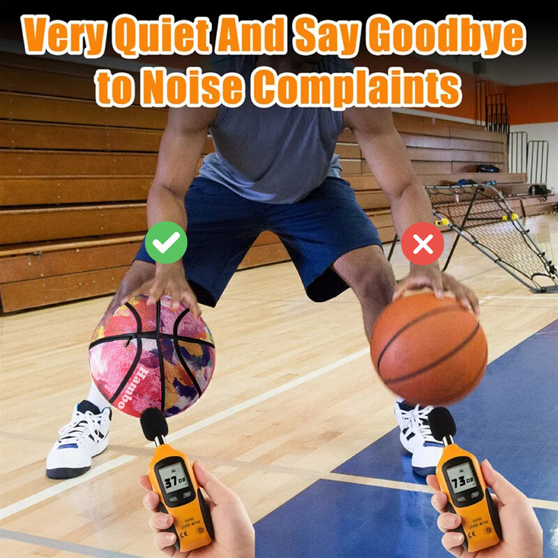 Baschet cu spumă silențioasă 4.0 cu husă lavabilă Dimensiune 7 (29,5 inchi) Baschet fără aer Dribling liniștit, fără zgomot, minge de plajă anti praf