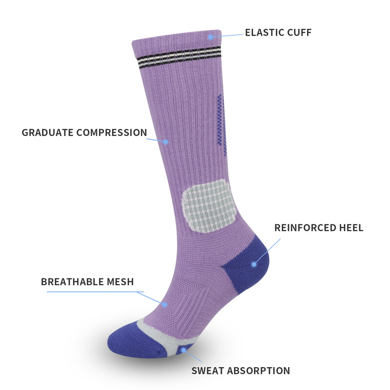 Nove profesionalne sportske čarape s ženskim pamučnim dizajnom na pritisak, mrežicom na stopalu, ženske čarape s srednjim potplatom, fitness trčanje