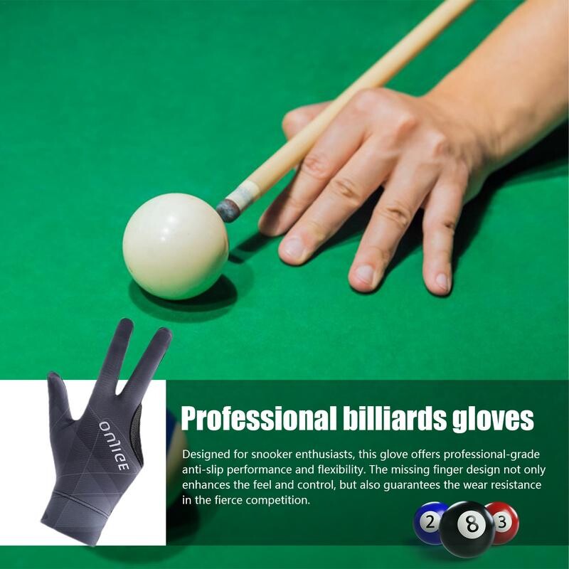 Rukavice za bazen s 3 prsta Neklizajuće rukavice za bazen i bilijar Prozračne štapove otporne na habanje Akcijske rukavice Dodaci za bilijar