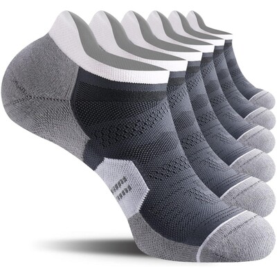 6 Ζεύγη Ανδρικές κάλτσες για τρέξιμο για τον αστράγαλο Athletic Fitness Κάλτσες για τρέξιμο casual αναπνεύσιμες, χαμηλού κοψίματος Αθλητικές κάλτσες καρτέλας Μέγεθος 38-44