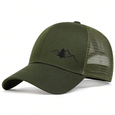 Κέντημα βουνού μόδας καπέλο μπέιζμπολ Καλοκαιρινό αναπνεύσιμο διχτυωτό καπάκι ρυθμιζόμενα καπέλα φορτηγού Hip Hop Ανδρικά Γυναικεία Καπέλα ηλίου εξωτερικού χώρου