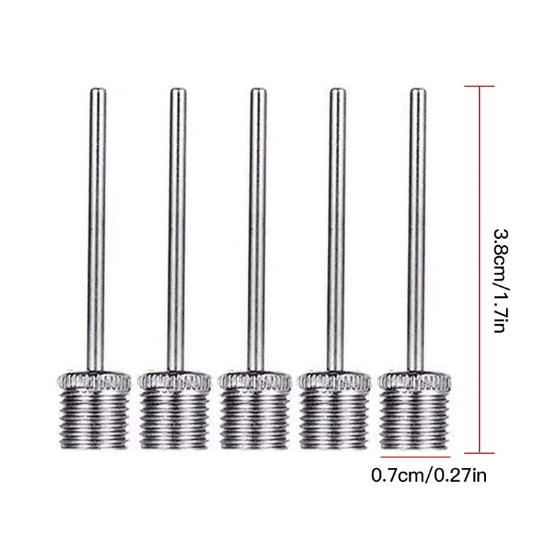 5PCS Košarkaška lopta Pumpa za napuhavanje Igla za nogomet Adapteri zračnog ventila za napuhavanje Mlaznica za loptu Zračna igla Igla za pumpu od nehrđajućeg čelika