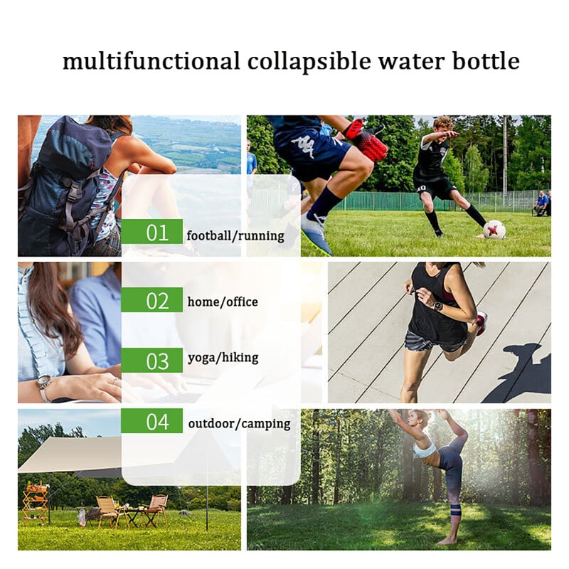 Sklopiva silikonska košarkaška boca za vodu od 550 ml, sklopiva i praktična kuglasta čaša za piće, silikonska boca koja ne curi