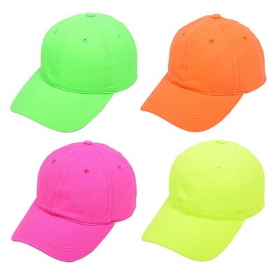 Șapcă de baseball fluorescentă unisex cu neon, culoare solidă, pălărie de protecție solară în aer liber