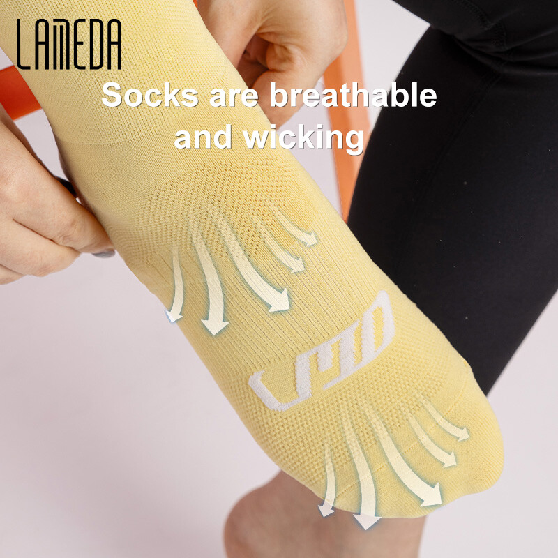 LAMEDA Vyriškos dviračių kojinės Šviesą atspindinčios dviračių plento dviračių lenktynių kojinės Kvėpuojančios lauko sportinės bėgimo kojinės Vyriškos MTB priedai