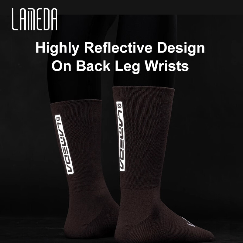 LAMEDA Vyriškos dviračių kojinės Šviesą atspindinčios dviračių plento dviračių lenktynių kojinės Kvėpuojančios lauko sportinės bėgimo kojinės Vyriškos MTB priedai