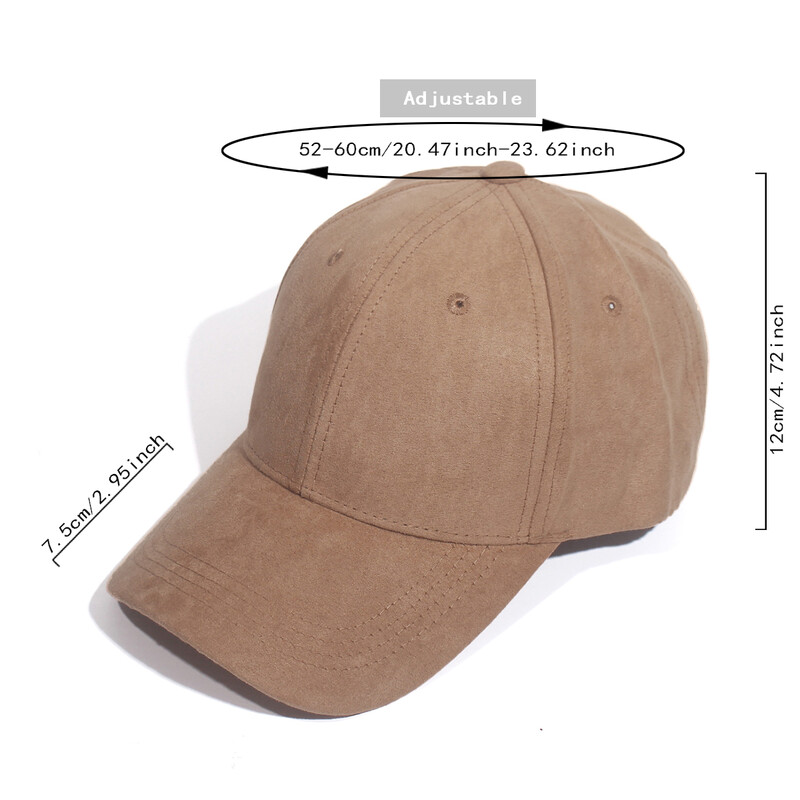 Podesive prozračne kape od brušene kože za žene i muškarce, uniseks od meke umjetne antilop kože, jednobojne sportske kape