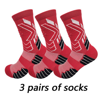 3 poros neslystančių futbolo kojinių rankšluosčių storais padais lauko tinklinio dviračio krepšinio sportinės unisex kojinės