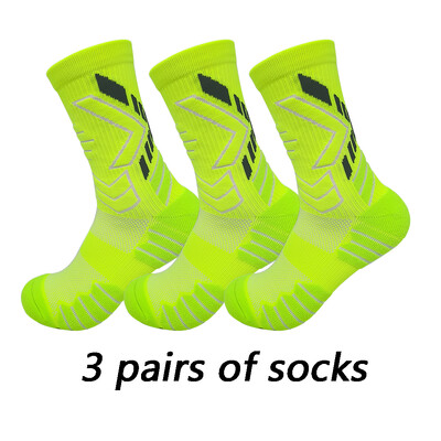 3 poros neslystančių futbolo kojinių rankšluosčių storais padais lauko tinklinio dviračio krepšinio sportinės unisex kojinės