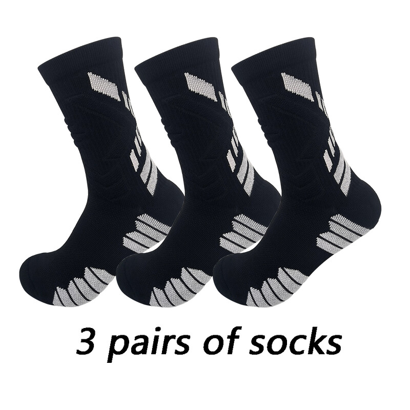 3 poros neslystančių futbolo kojinių rankšluosčių storais padais lauko tinklinio dviračio krepšinio sportinės unisex kojinės