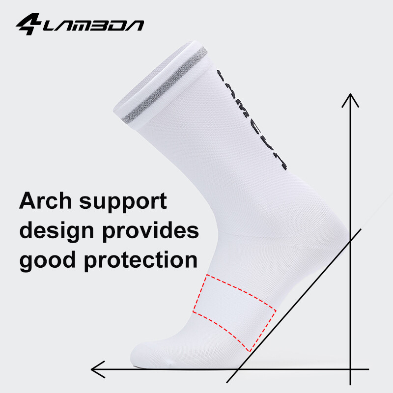 LAMEDA sportinės kojinės, prakaitą sugeriančios ir kvėpuojančios lauko dviračių kojinės iki vidurio blauzdos vyrams ir moterims šviesą atspindinčios sportinės kojinės