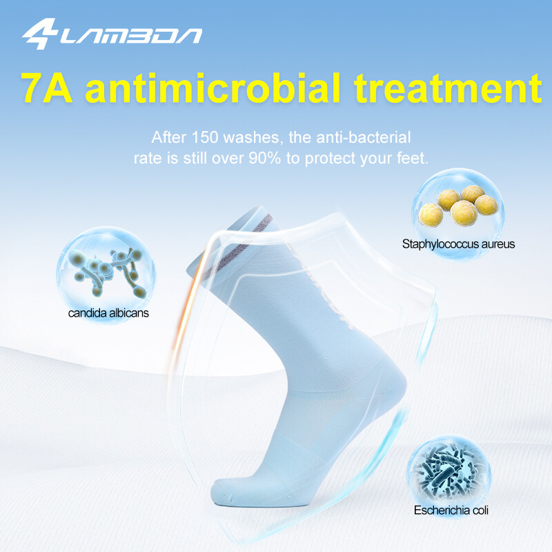 LAMEDA sportinės kojinės, prakaitą sugeriančios ir kvėpuojančios lauko dviračių kojinės iki vidurio blauzdos vyrams ir moterims šviesą atspindinčios sportinės kojinės