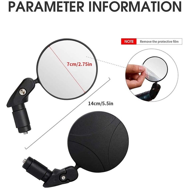 1 kom. Retrovizor na upravljaču bicikla, podesivi za 360 stupnjeva, širokokutni konveksni retrovizor za bicikle