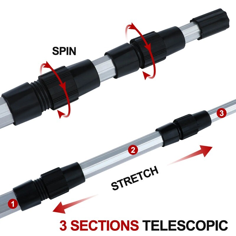Plasa de aterizare pentru pescuit Aliaj de aluminiu Telescop durabil se extinde la 190 cm/130 cm/170/210 cm Ochiuri pliante Siguranta pentru capturarea pestilor Eliberare
