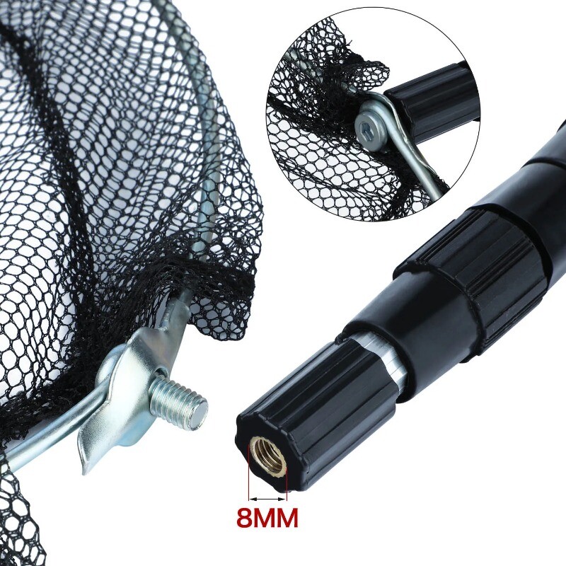 Plasa de aterizare pentru pescuit Aliaj de aluminiu Telescop durabil se extinde la 190 cm/130 cm/170/210 cm Ochiuri pliante Siguranta pentru capturarea pestilor Eliberare