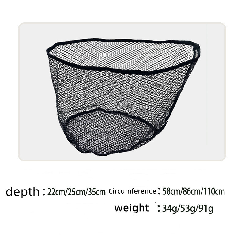Plasa de pescuit Geanta de plasa Plasa de aterizare din silicon Accesorii pentru echipament de densitate mare Circumferinta plasei 58/86/110CM Adâncime net 22/25/35