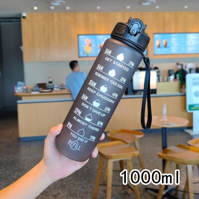 Boca za vodu od 1 litre Motivacijske sportske boce za vodu Nepropusne boce za piće Za putovanja na otvorenom u teretanu Vrčevi za fitness za kuhinju