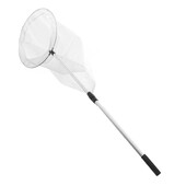 Profesionalus drugelių tinklelis su nerūdijančio plieno žiedu, tinklo gylis 23,5, teleskopinė rankena, pailginama 67 colių vaikams