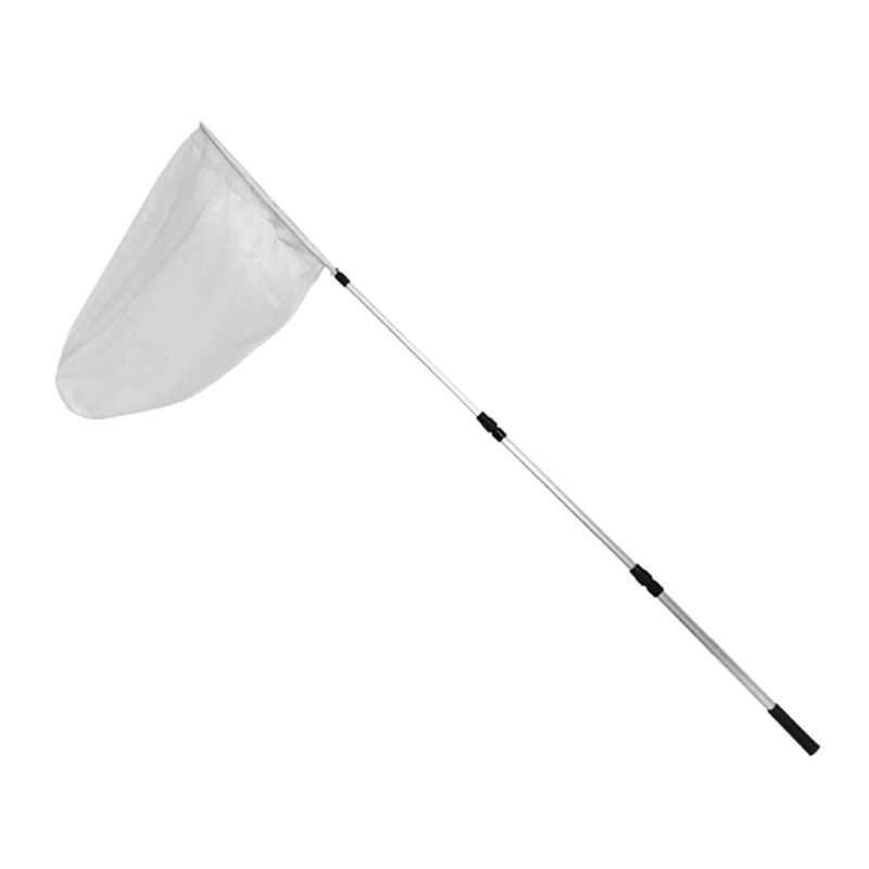 Profesionalus drugelių tinklelis su nerūdijančio plieno žiedu, tinklo gylis 23,5, teleskopinė rankena, pailginama 67 colių vaikams