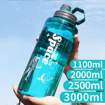 1.5L голяма вместимост Спортна бутилка вода Фитнес чаша за вода на открито Къмпинг Алпинизъм Преносима фитнес кана