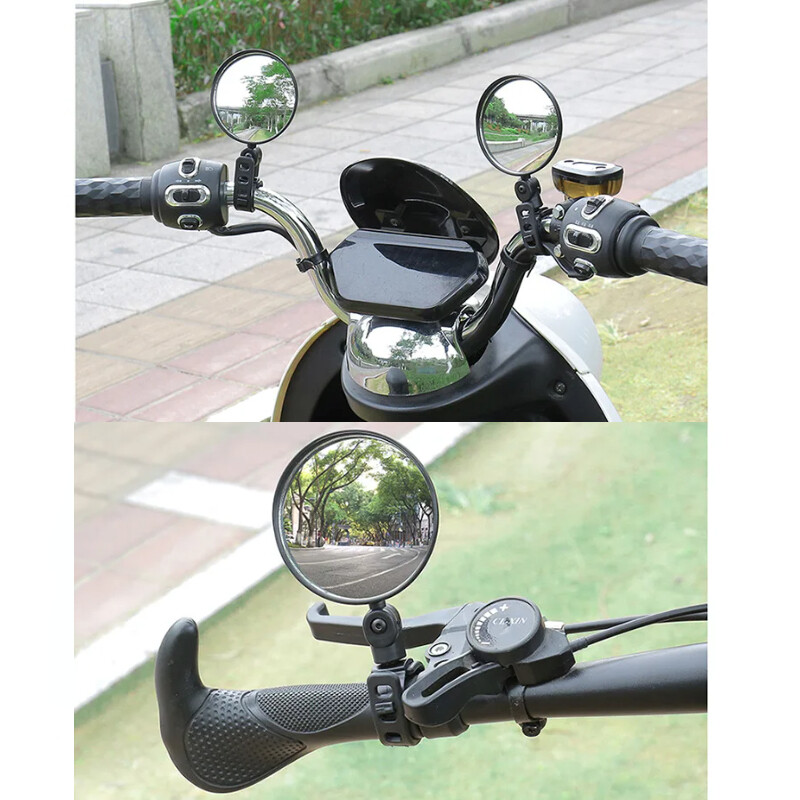 1/2 komada biciklističkog kružnog retrovizora s rotacijom od 360 stupnjeva, retrovizora za vožnju, podesivog biciklističkog upravljača, retrovizora