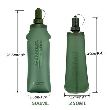 250ML 500ML Soft Flask, Running Water Bottle Foldable TPU Hydration Flask for Running Hydration Pack Ποδηλατικό Μαραθώνιο Πεζοπορίας