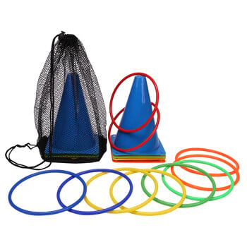 1 Σετ πάρτι παιχνίδια Ring Toss Game Carnival Combo Set, Μαλακά πλαστικά χωνάκια Ring Toss Games, Carnival Games Παιχνίδι για ενήλικες για παιδιά