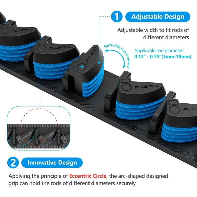 Vertikalni zidni držač štapa za pecanje Stalak za štap drži do 9 štapova ili kombinacija