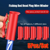 5Pcs/Set Novi utikač štapa za pecanje visoke elastičnosti Namotač crvenog namotača žice za namatanje 10-25 mm silikonski poklopac za glavu